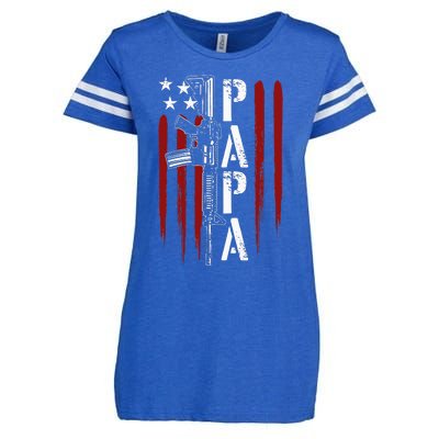 4th of July Papa Dad Daddy AR15 Gun Patriotic Fathers Day Enza Ladies Jersey Football T-Shirt