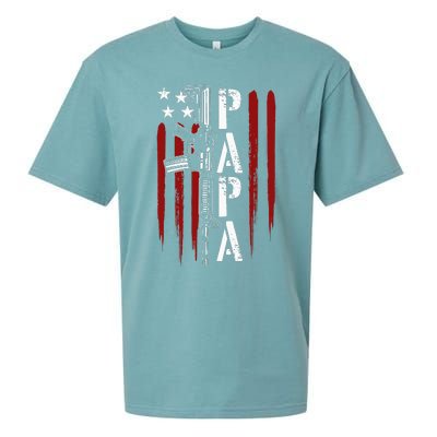 4th of July Papa Dad Daddy AR15 Gun Patriotic Fathers Day Sueded Cloud Jersey T-Shirt