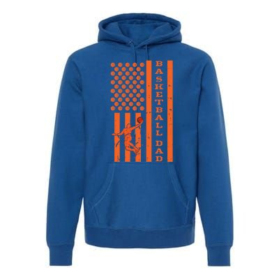 4th Of July Fathers Day Patriotic American Basketball Dad Gift Premium Hoodie