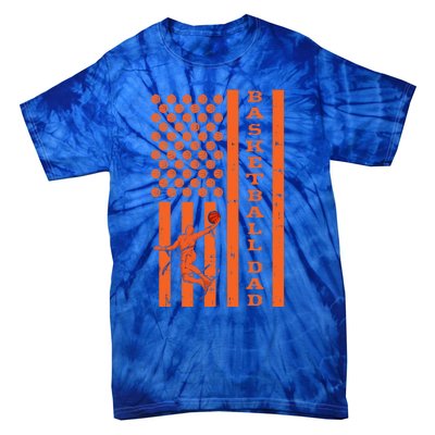 4th Of July Fathers Day Patriotic American Basketball Dad Gift Tie-Dye T-Shirt