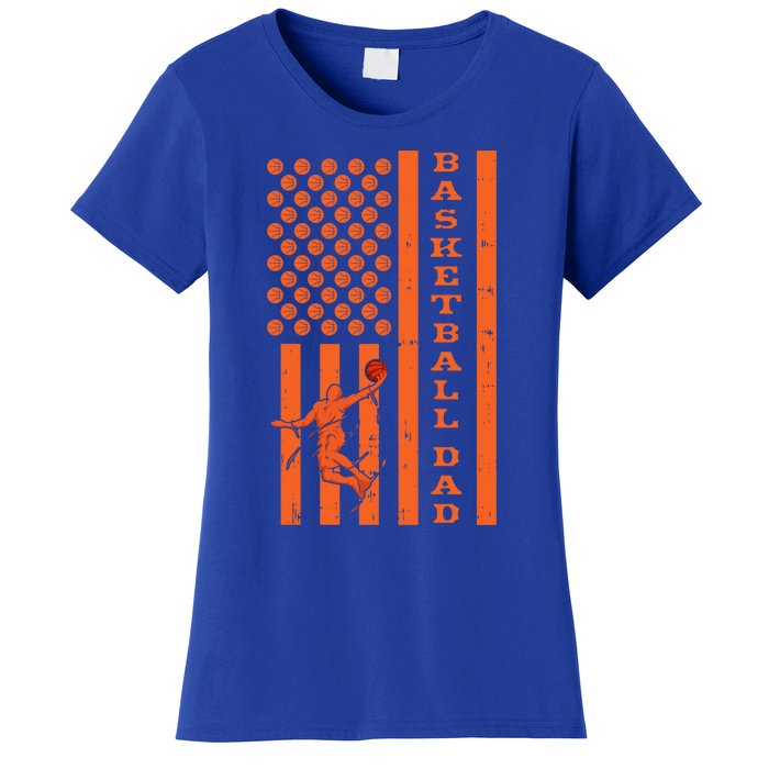 4th Of July Fathers Day Patriotic American Basketball Dad Gift Women's T-Shirt