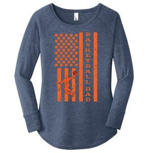 4th Of July Fathers Day Patriotic American Basketball Dad Gift Women's Perfect Tri Tunic Long Sleeve Shirt