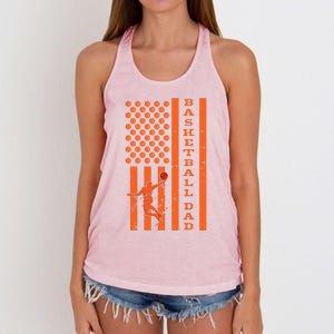 4th Of July Fathers Day Patriotic American Basketball Dad Gift Women's Knotted Racerback Tank