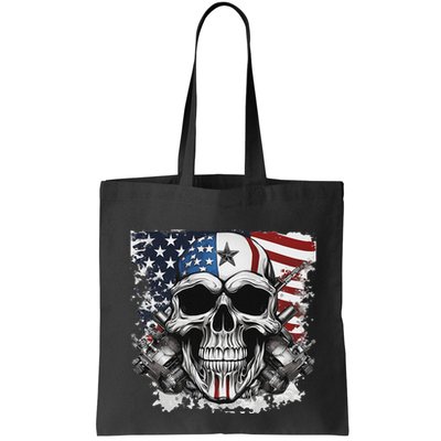 4th Of July For Women Rocker American Flag Skull Bag