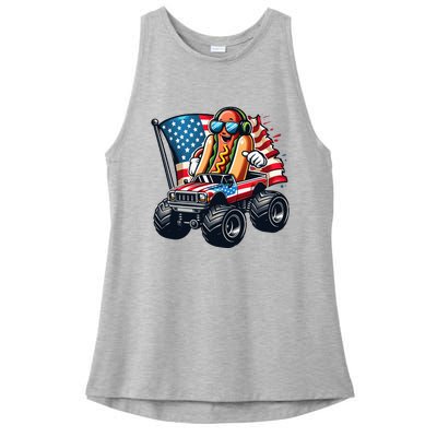 4th Of July Hot Dog Sunglasses Patriotic Monster Truck Boy Ladies PosiCharge Tri-Blend Wicking Tank