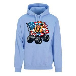 4th Of July Hot Dog Sunglasses Patriotic Monster Truck Boy Unisex Surf Hoodie