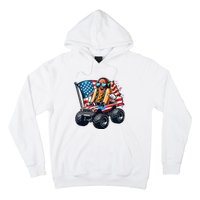 4th Of July Hot Dog Sunglasses Patriotic Monster Truck Boy Hoodie