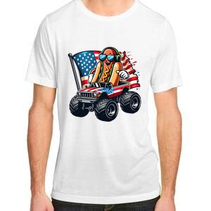 4th Of July Hot Dog Sunglasses Patriotic Monster Truck Boy Adult ChromaSoft Performance T-Shirt