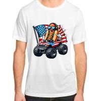 4th Of July Hot Dog Sunglasses Patriotic Monster Truck Boy Adult ChromaSoft Performance T-Shirt