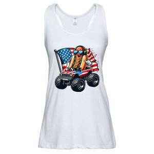 4th Of July Hot Dog Sunglasses Patriotic Monster Truck Boy Ladies Essential Flowy Tank