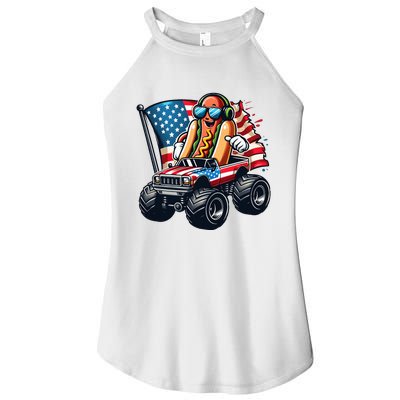 4th Of July Hot Dog Sunglasses Patriotic Monster Truck Boy Women's Perfect Tri Rocker Tank