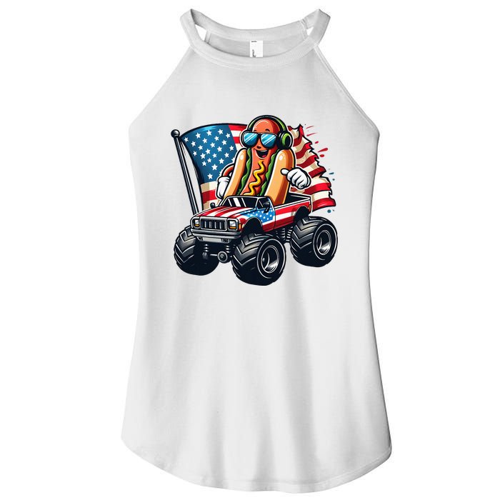 4th Of July Hot Dog Sunglasses Patriotic Monster Truck Boy Women's Perfect Tri Rocker Tank