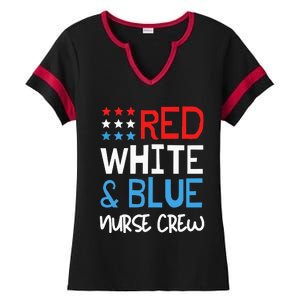 4th Of July Nurse Crew Scrub Tops Patriotic Nurses Matching Ladies Halftime Notch Neck Tee