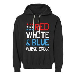 4th Of July Nurse Crew Scrub Tops Patriotic Nurses Matching Garment-Dyed Fleece Hoodie