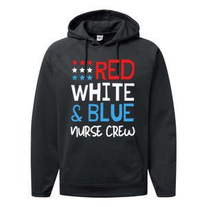 4th Of July Nurse Crew Scrub Tops Patriotic Nurses Matching Performance Fleece Hoodie