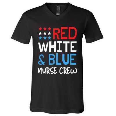 4th Of July Nurse Crew Scrub Tops Patriotic Nurses Matching V-Neck T-Shirt