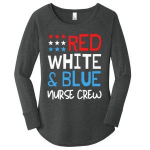 4th Of July Nurse Crew Scrub Tops Patriotic Nurses Matching Women's Perfect Tri Tunic Long Sleeve Shirt