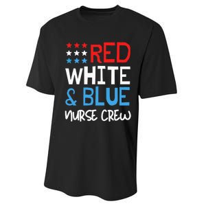 4th Of July Nurse Crew Scrub Tops Patriotic Nurses Matching Performance Sprint T-Shirt