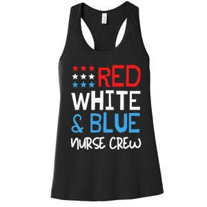 4th Of July Nurse Crew Scrub Tops Patriotic Nurses Matching Women's Racerback Tank