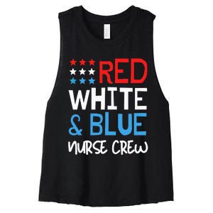 4th Of July Nurse Crew Scrub Tops Patriotic Nurses Matching Women's Racerback Cropped Tank