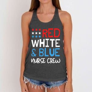 4th Of July Nurse Crew Scrub Tops Patriotic Nurses Matching Women's Knotted Racerback Tank