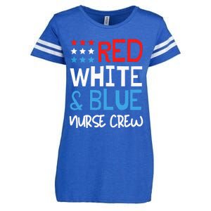 4th Of July Nurse Crew Scrub Tops Patriotic Nurses Matching Enza Ladies Jersey Football T-Shirt