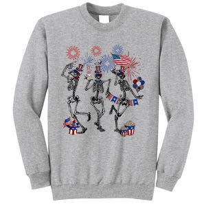 4th Of July Skellies Dancing Skeleton American Flag Great Gift Sweatshirt