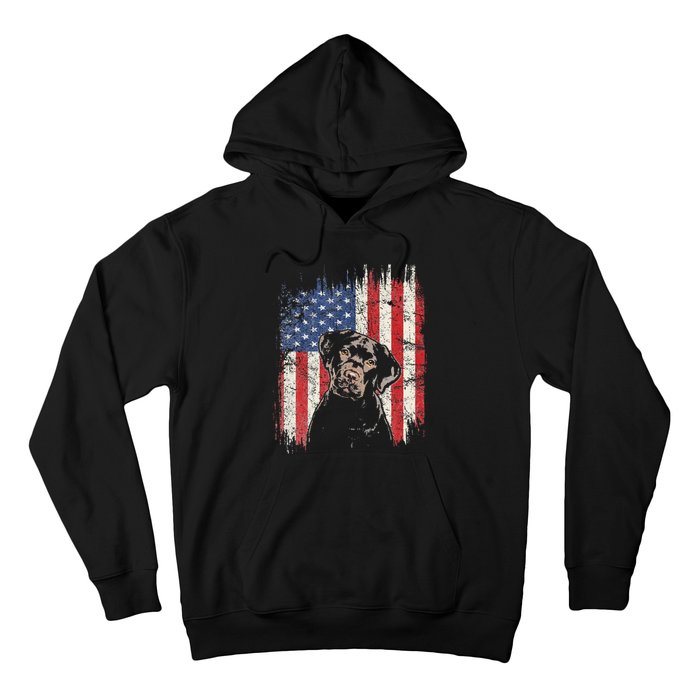 4th Of July Labrador American Flag Patriotic Chocolate Lab Hoodie