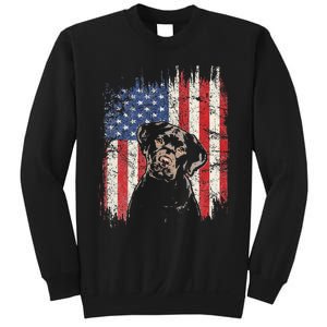 4th Of July Labrador American Flag Patriotic Chocolate Lab Sweatshirt