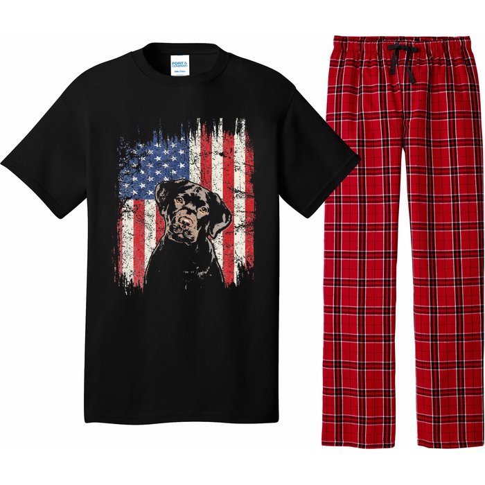 4th Of July Labrador American Flag Patriotic Chocolate Lab Pajama Set