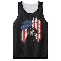 4th Of July Labrador American Flag Patriotic Chocolate Lab Mesh Reversible Basketball Jersey Tank