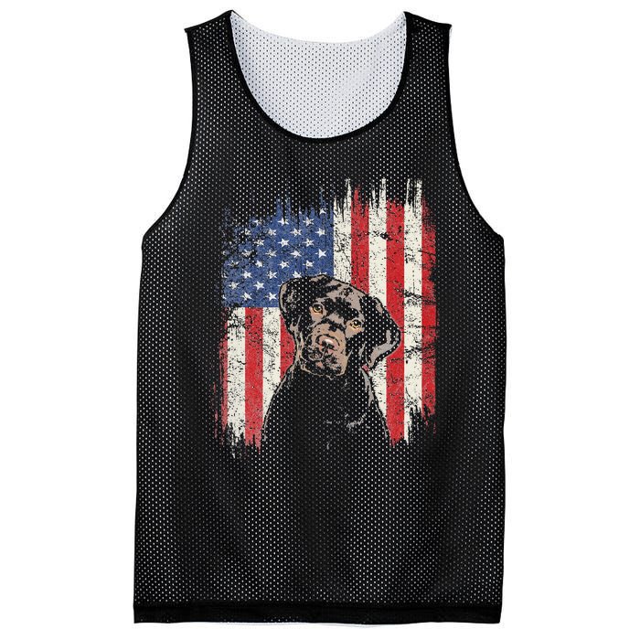 4th Of July Labrador American Flag Patriotic Chocolate Lab Mesh Reversible Basketball Jersey Tank