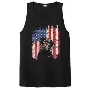 4th Of July Labrador American Flag Patriotic Chocolate Lab PosiCharge Competitor Tank