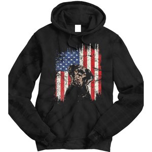 4th Of July Labrador American Flag Patriotic Chocolate Lab Tie Dye Hoodie