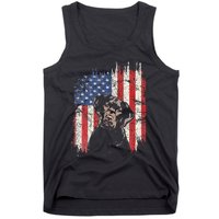 4th Of July Labrador American Flag Patriotic Chocolate Lab Tank Top