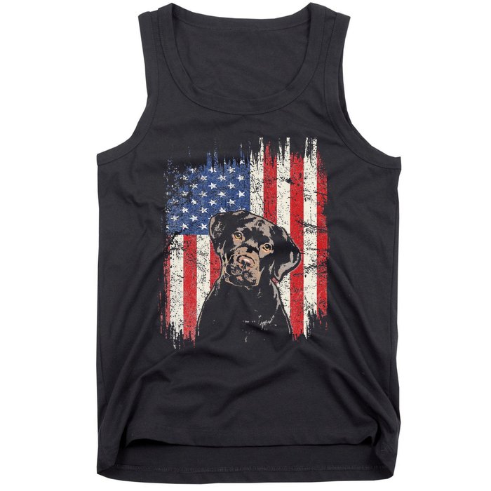 4th Of July Labrador American Flag Patriotic Chocolate Lab Tank Top