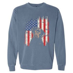 4th Of July Labrador American Flag Patriotic Chocolate Lab Garment-Dyed Sweatshirt