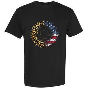 4th Of July Sunflower American Flag Leopard Funny Women Kids Garment-Dyed Heavyweight T-Shirt