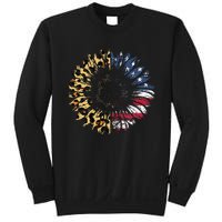 4th Of July Sunflower American Flag Leopard Funny Women Kids Sweatshirt