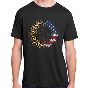 4th Of July Sunflower American Flag Leopard Funny Women Kids Adult ChromaSoft Performance T-Shirt