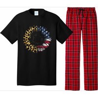 4th Of July Sunflower American Flag Leopard Funny Women Kids Pajama Set