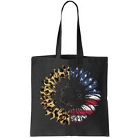 4th Of July Sunflower American Flag Leopard Funny Women Kids Tote Bag