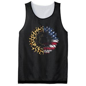 4th Of July Sunflower American Flag Leopard Funny Women Kids Mesh Reversible Basketball Jersey Tank