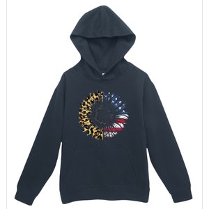 4th Of July Sunflower American Flag Leopard Funny Women Kids Urban Pullover Hoodie