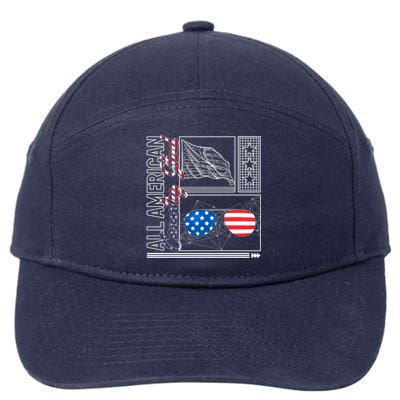 4th Of July All American Country Stud Usa Flag Independence Meaningful Gift 7-Panel Snapback Hat