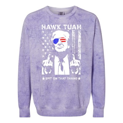 4th Of July Hawk Tush Spit On That Thang Viral Election Parody Funny Gift Colorblast Crewneck Sweatshirt