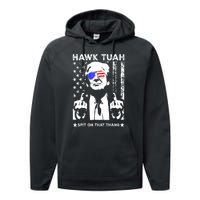 4th Of July Hawk Tush Spit On That Thang Viral Election Parody Funny Gift Performance Fleece Hoodie