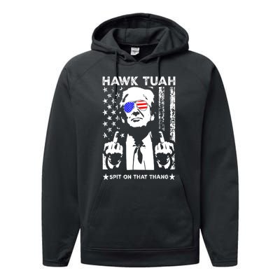 4th Of July Hawk Tush Spit On That Thang Viral Election Parody Funny Gift Performance Fleece Hoodie