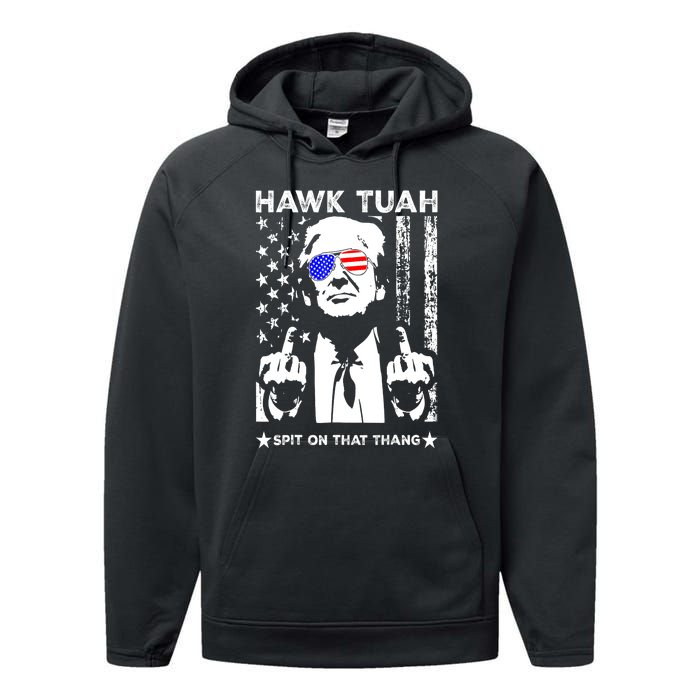 4th Of July Hawk Tush Spit On That Thang Viral Election Parody Funny Gift Performance Fleece Hoodie