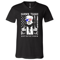 4th Of July Hawk Tush Spit On That Thang Viral Election Parody Funny Gift V-Neck T-Shirt